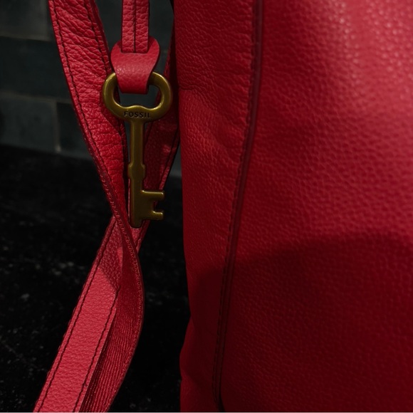 Fossil Coral Rose Pebbled Leather Cross Body Bag Purse - Picture 3 of 7